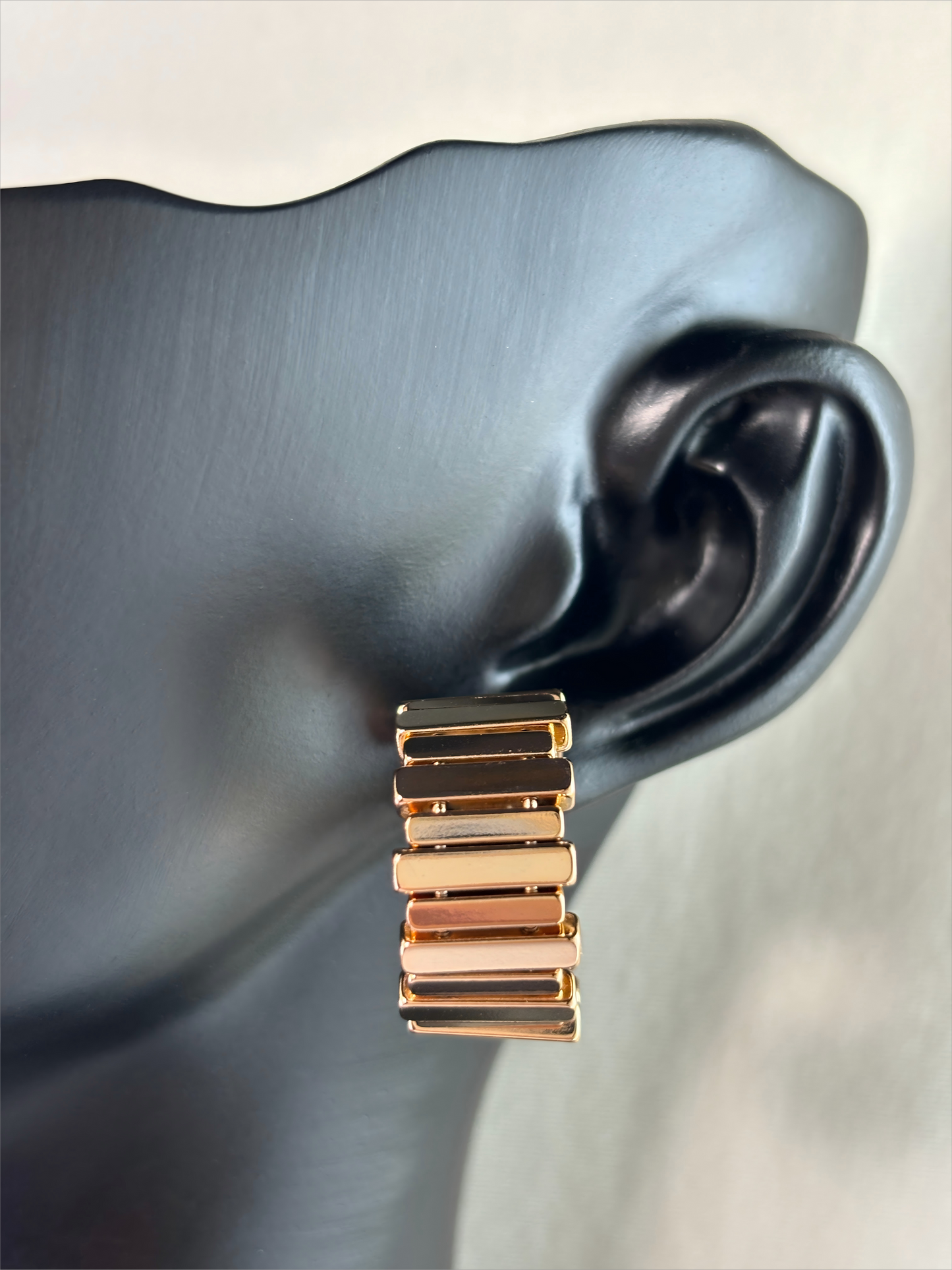 Gold - Tone Layered Bar Stud Earrings