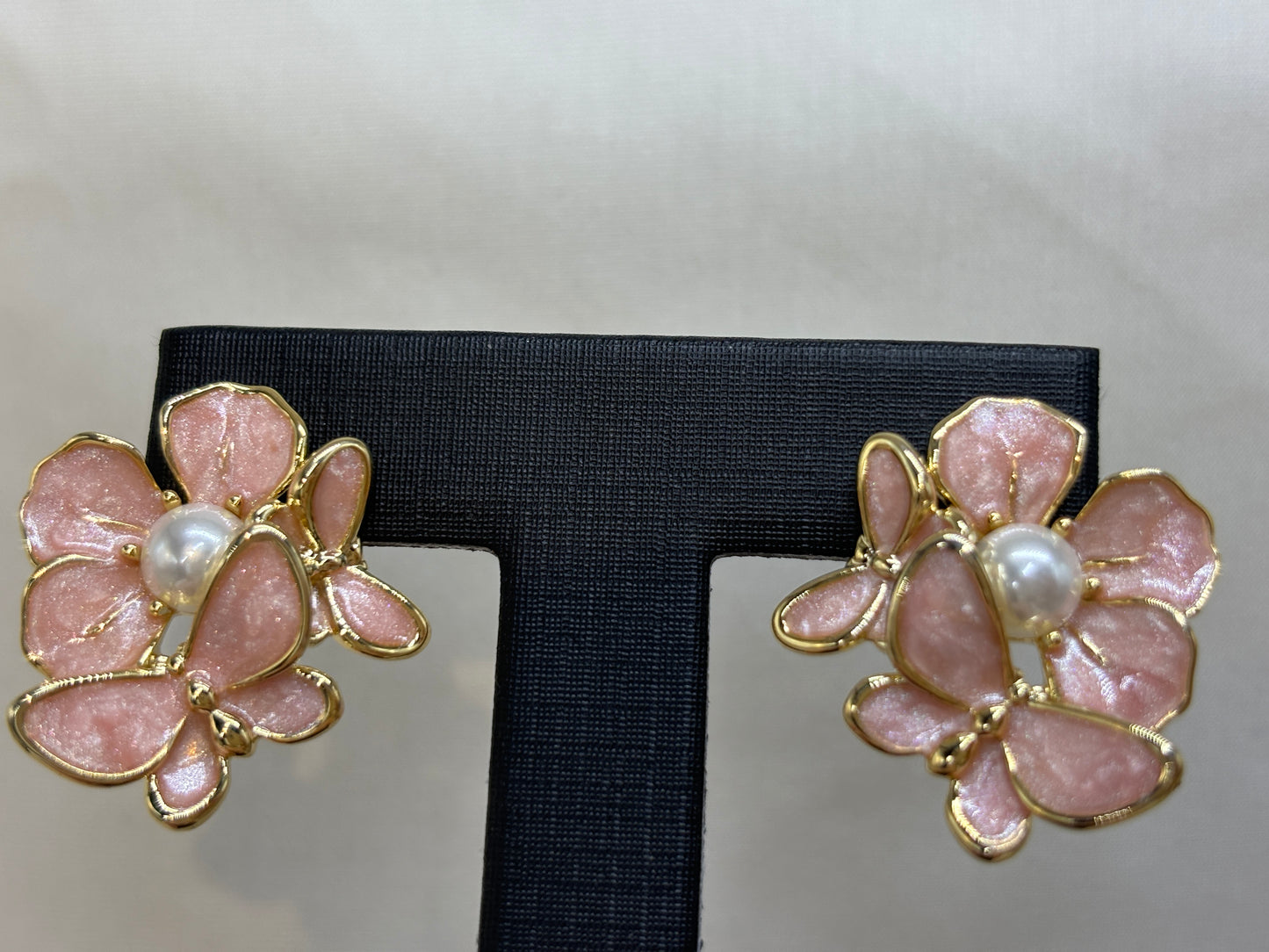 Colorful enamel flower butterfly earrings