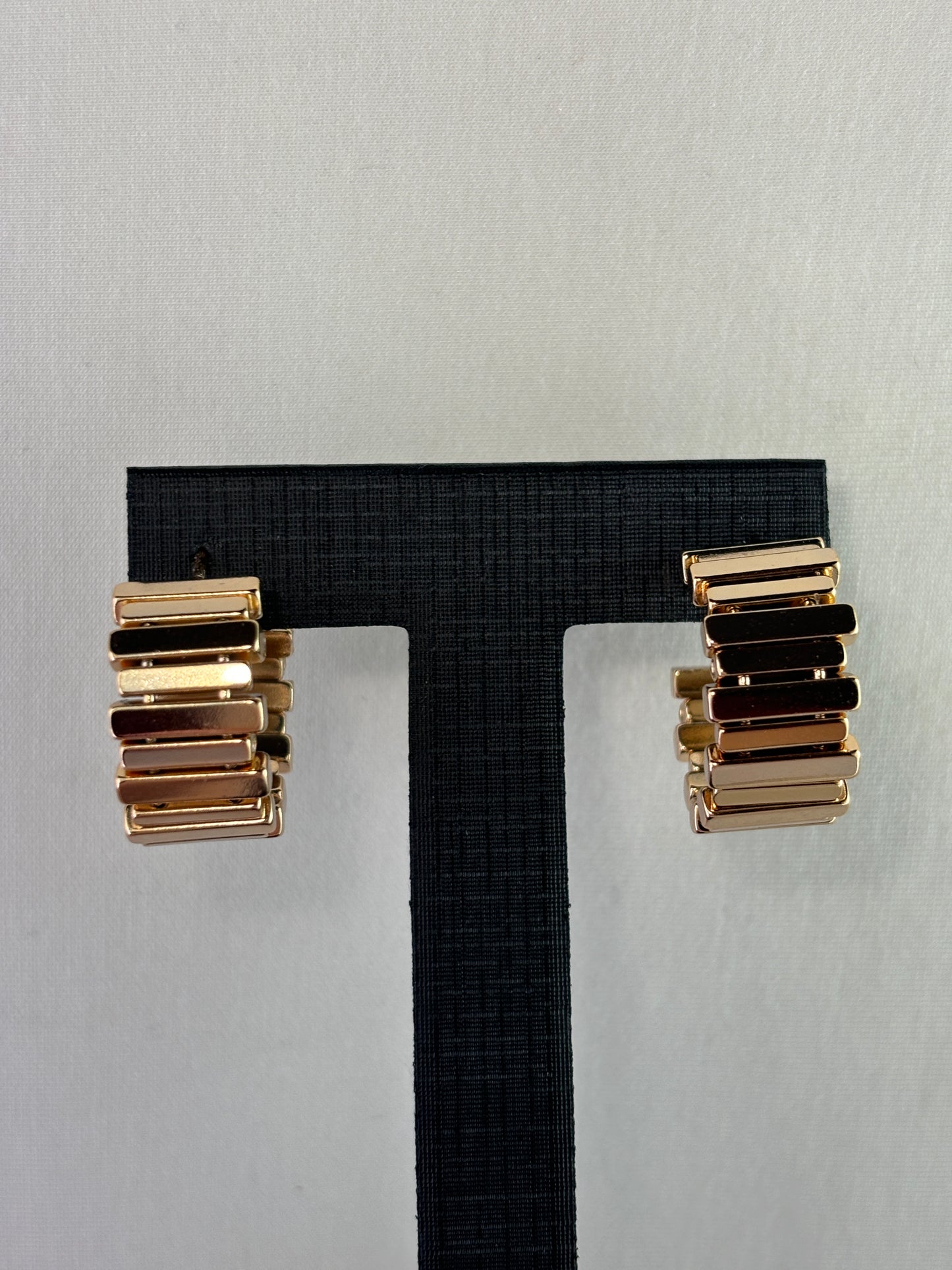 Gold - Tone Layered Bar Stud Earrings