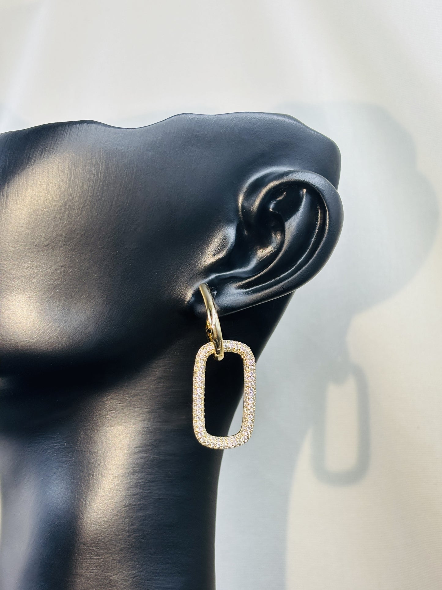Paperclip Square Link Drop Earrings