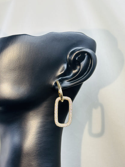 Paperclip Square Link Drop Earrings