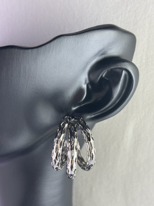 Gold Plated Filigree Hoop Earrings