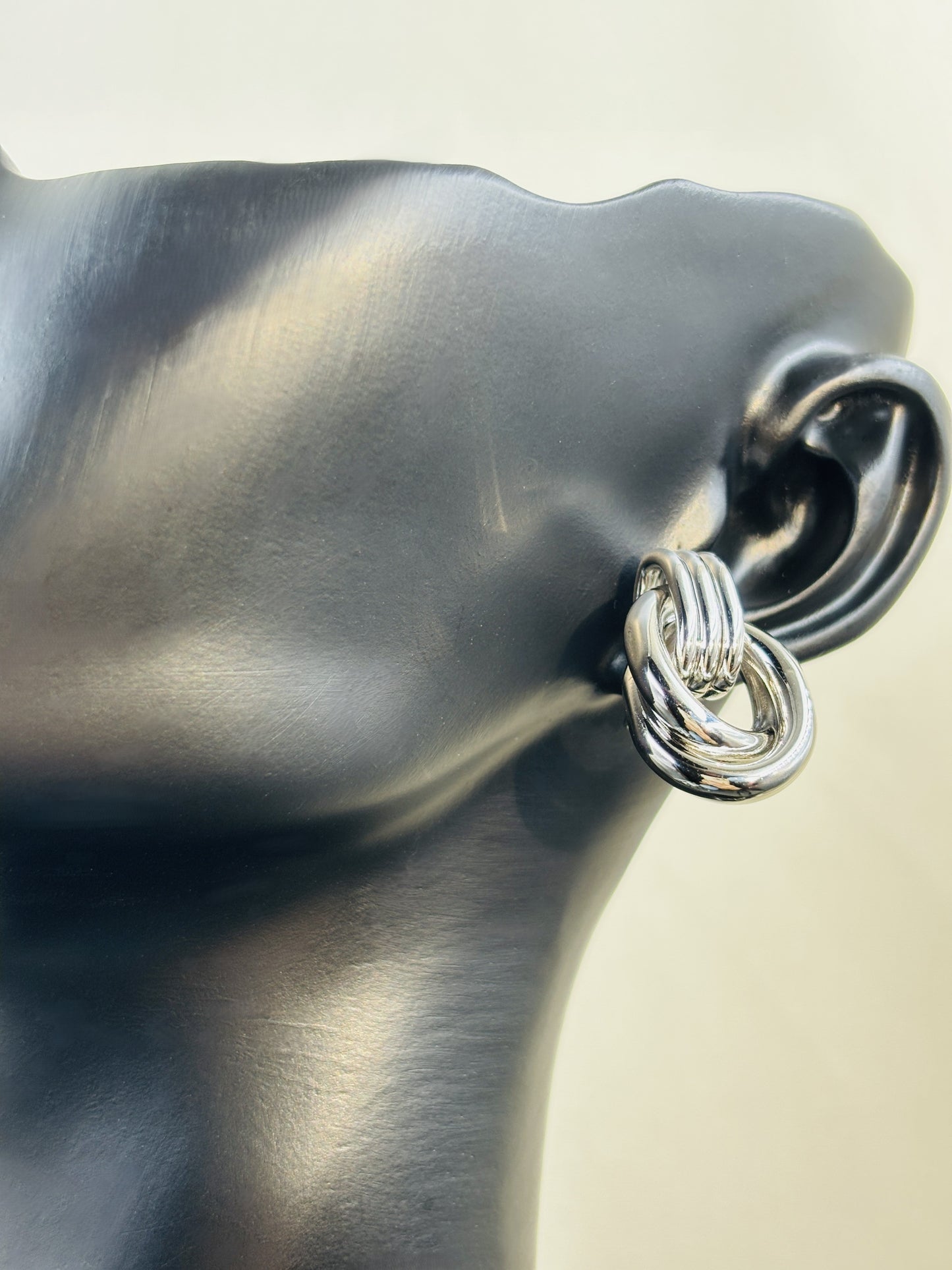 14K Gold-Plated Zirconia Paperclip Square Link Drop Earrings