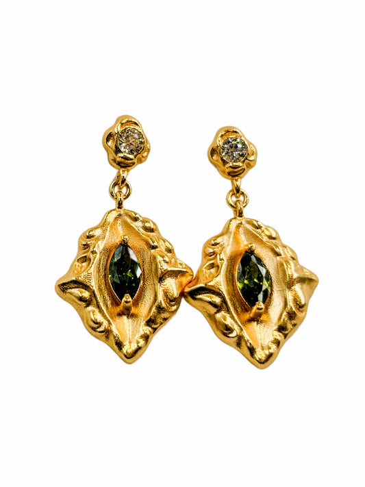 Vintage Boho Dangle Hammered Statement Earrings