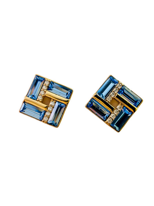 Lucky Turn Blue Earrings