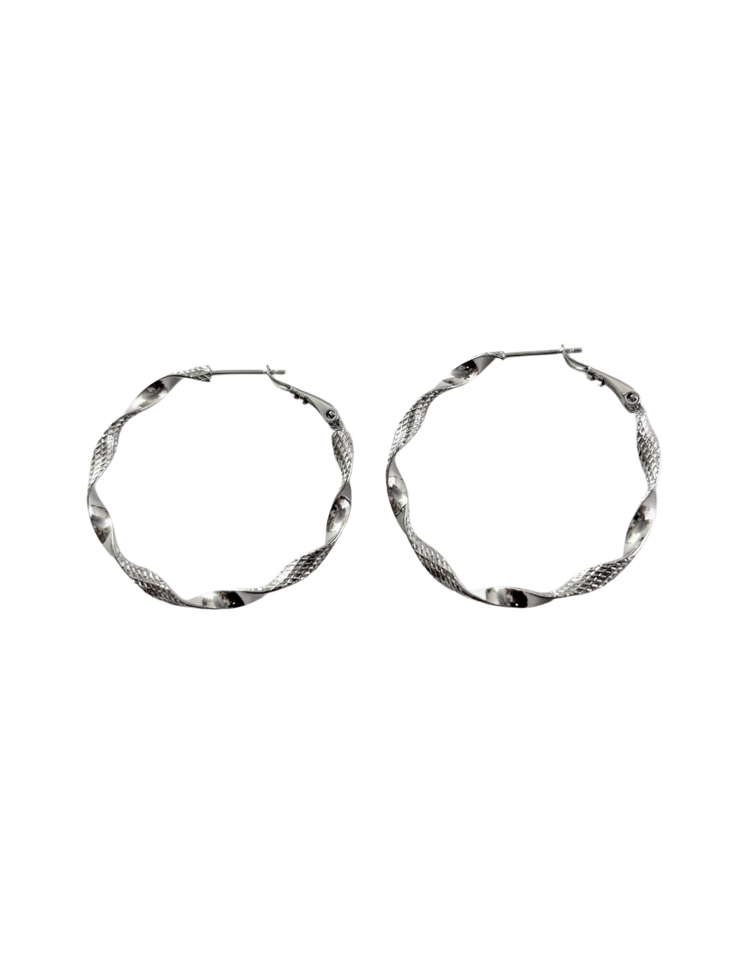 Twisted Wave Thin Circle Earrings