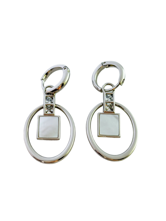Silver - Tone Geometric Drop Earrings