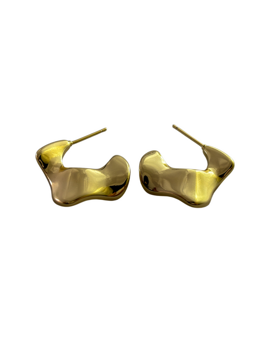 Gold - Tone Irregular Hoop Earrings
