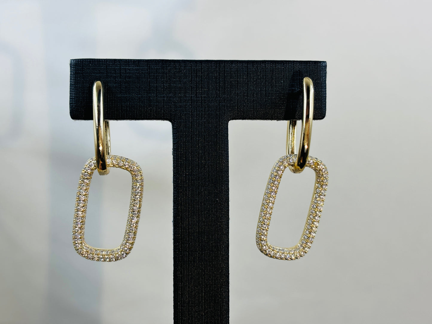 Paperclip Square Link Drop Earrings