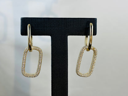 Paperclip Square Link Drop Earrings