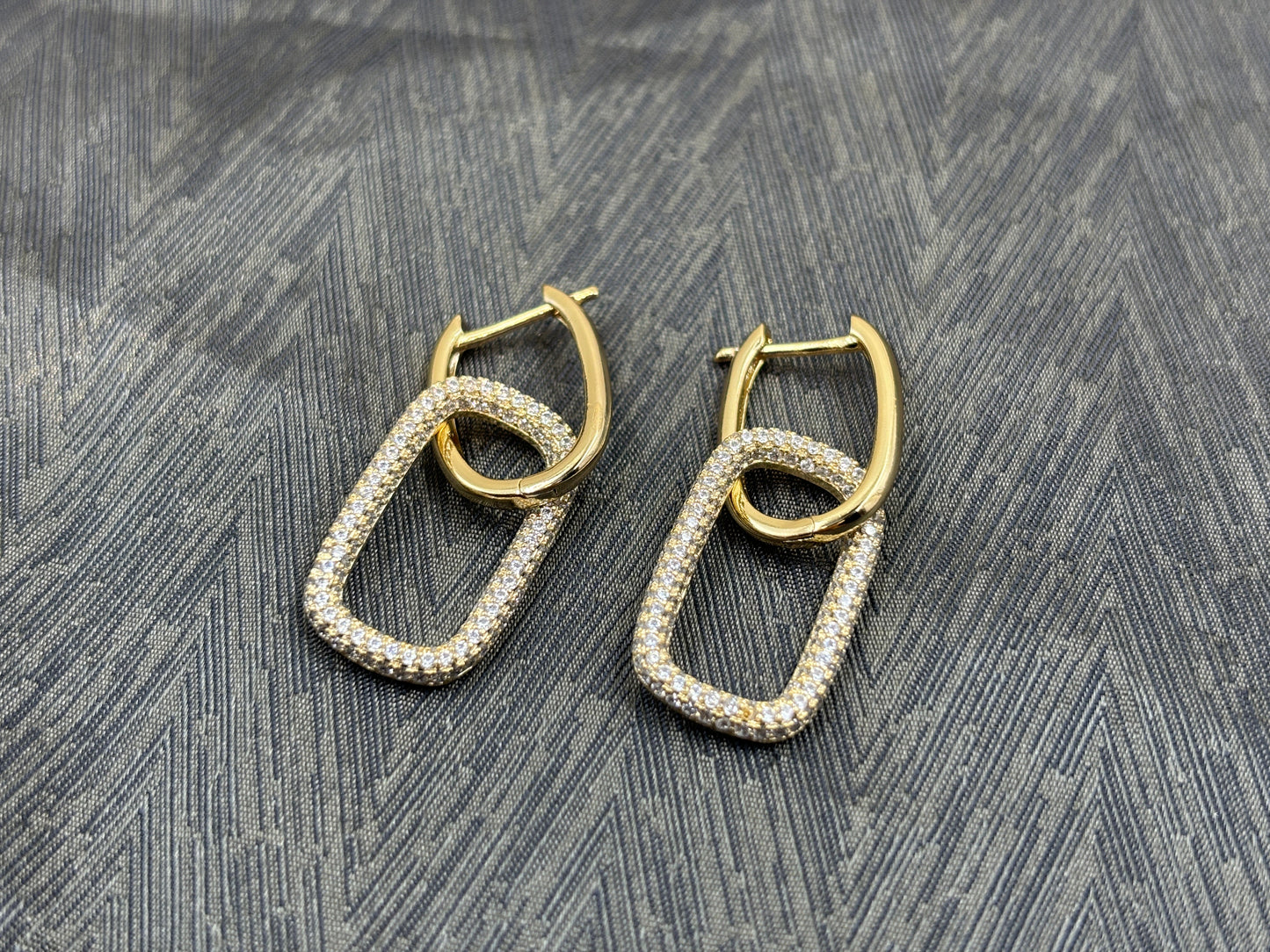 Paperclip Square Link Drop Earrings