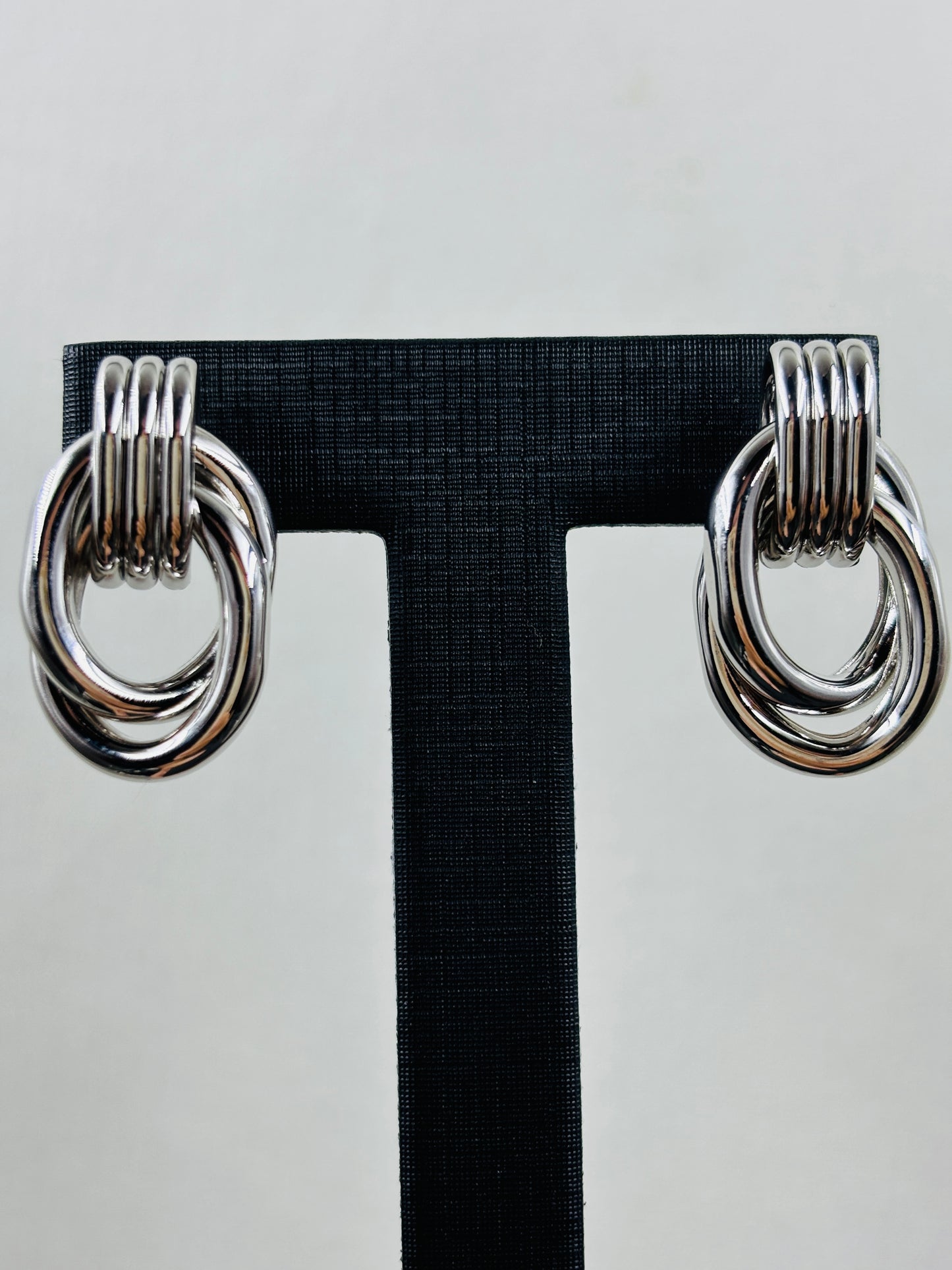 14K Gold-Plated Zirconia Paperclip Square Link Drop Earrings