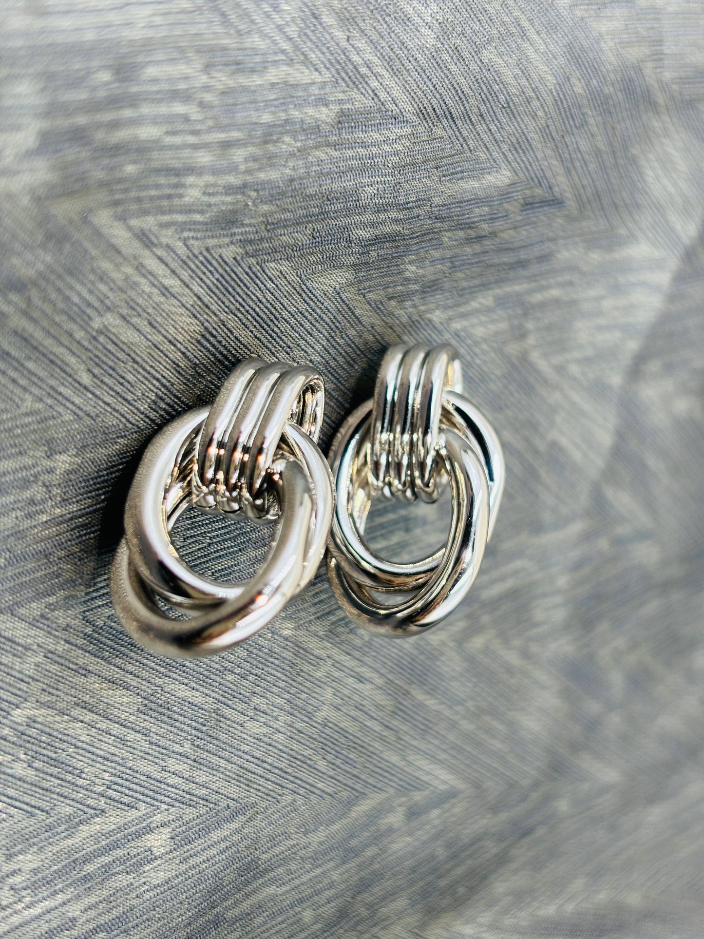 14K Gold-Plated Zirconia Paperclip Square Link Drop Earrings