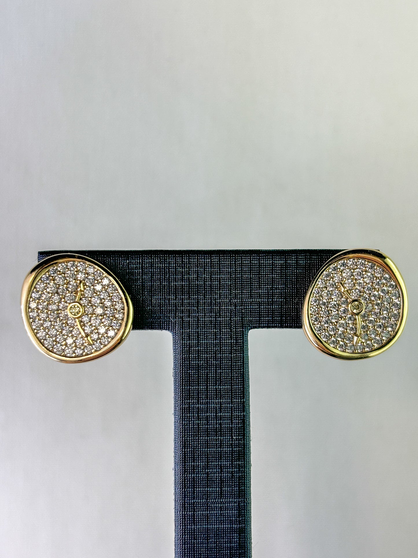 Gold - Tone Crystal Clock - Style Stud Earrings