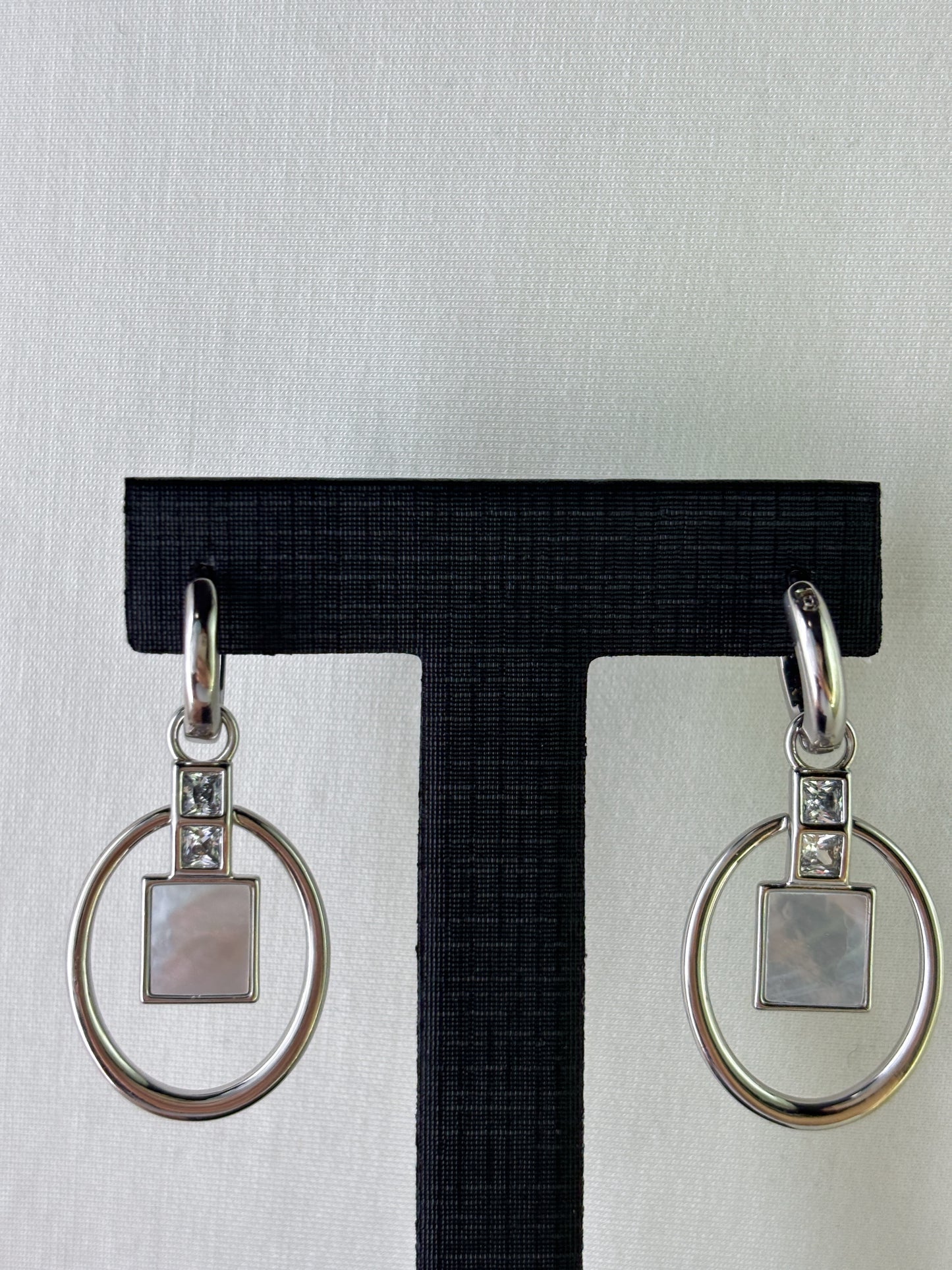 Silver - Tone Geometric Drop Earrings