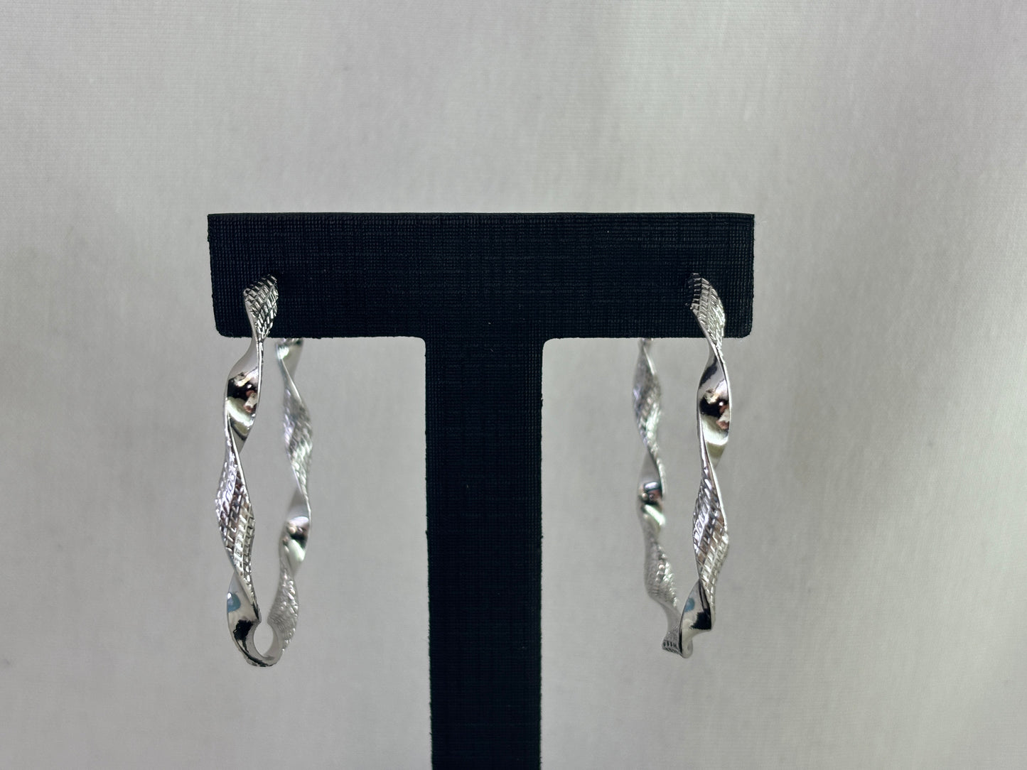 Twisted Wave Thin Circle Earrings