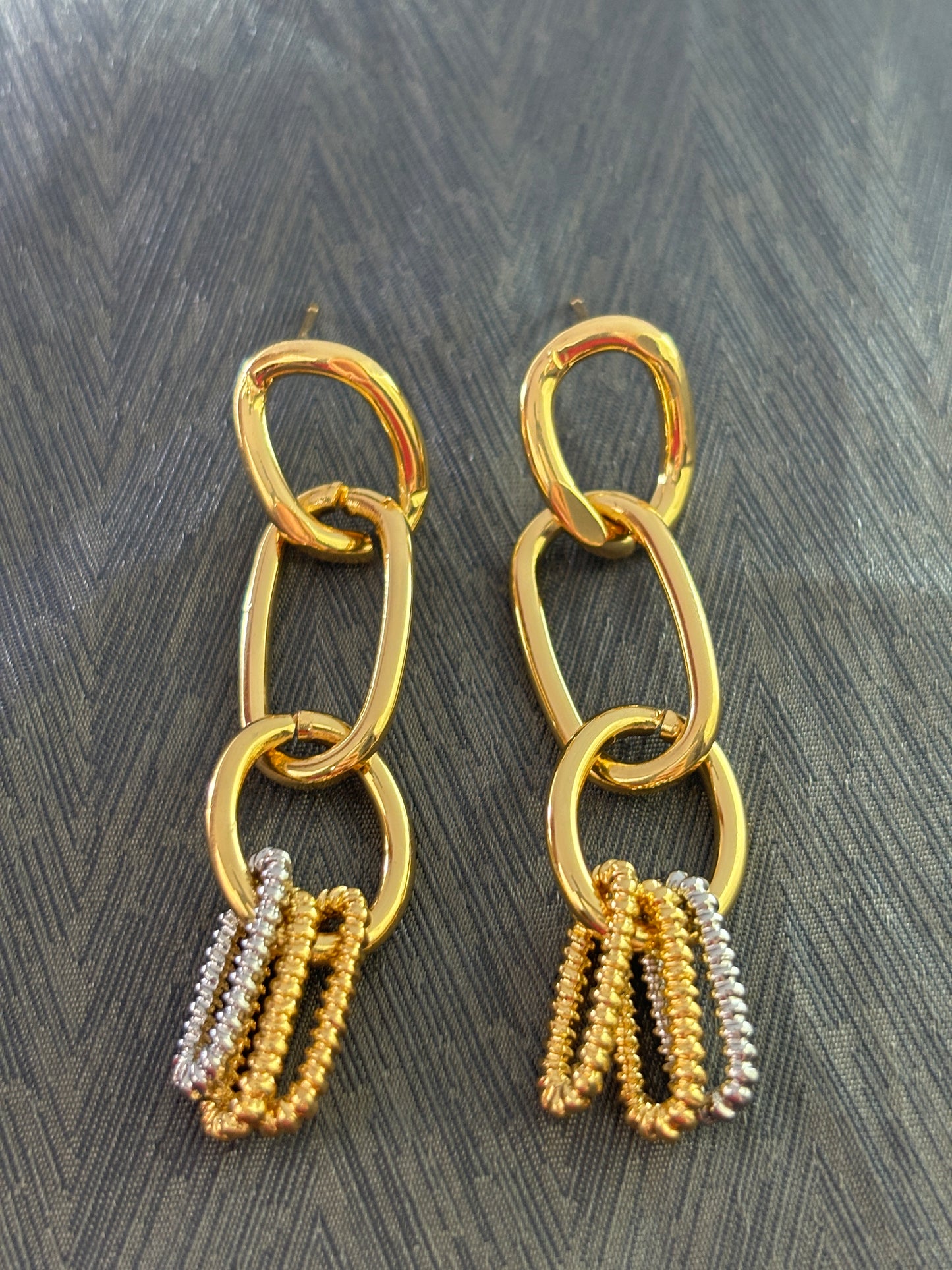 Gold - Tone Chain Link Drop Earrings