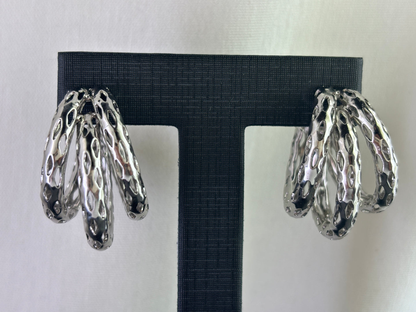 Gold Plated Filigree Hoop Earrings