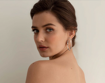 Twisted Wave Thin Circle Earrings